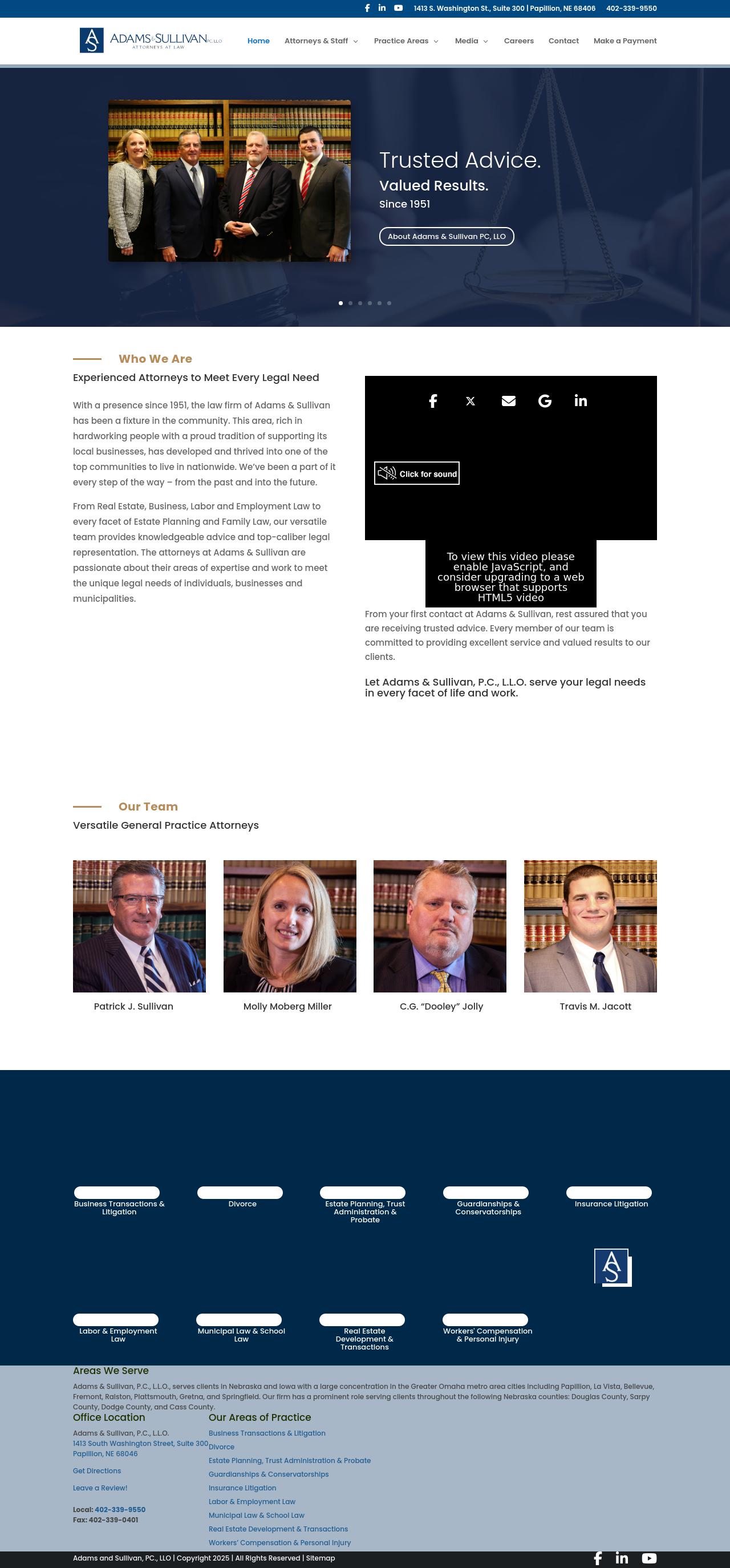 Adams & Sullivan, P.C., L.L.O. - Papillion NE Lawyers