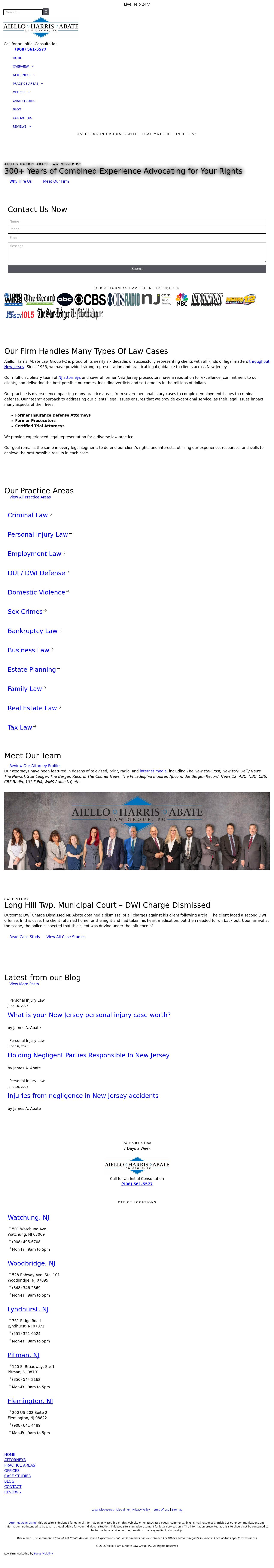 Aiello, Harris, Marth, Tunnero, Pastor & Schiffman, PC Attorneys At Law - Union NJ Lawyers