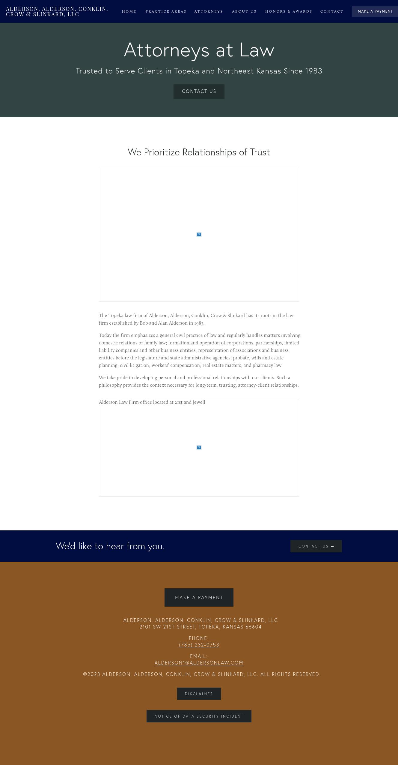 Alderson, Alderson, Weiler, Conklin, Burghart & Crow, L.L.C. - Topeka KS Lawyers