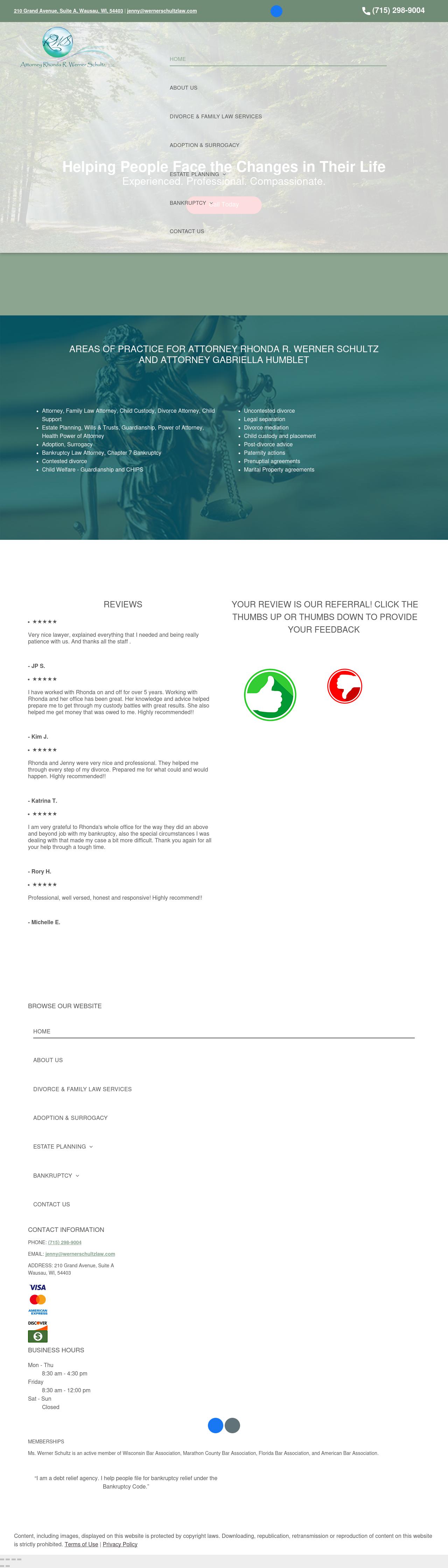 Attorney Rhonda R. Werner Schultz, LLC - Wausau WI Lawyers