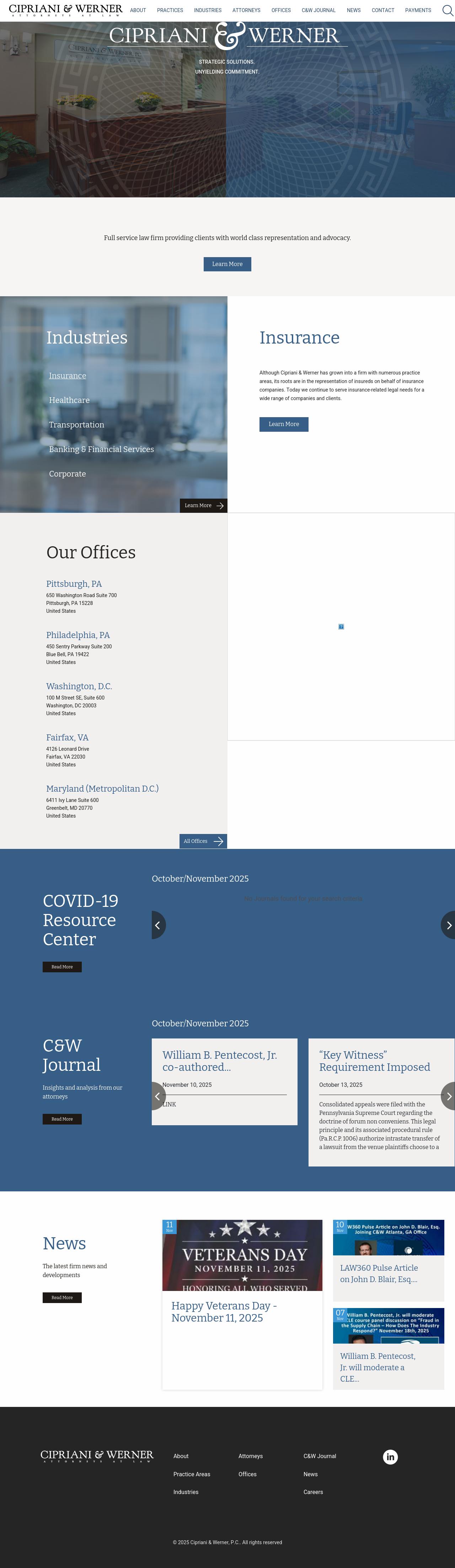 Cipriani & Werner, P.C. - Mt. Laurel NJ Lawyers