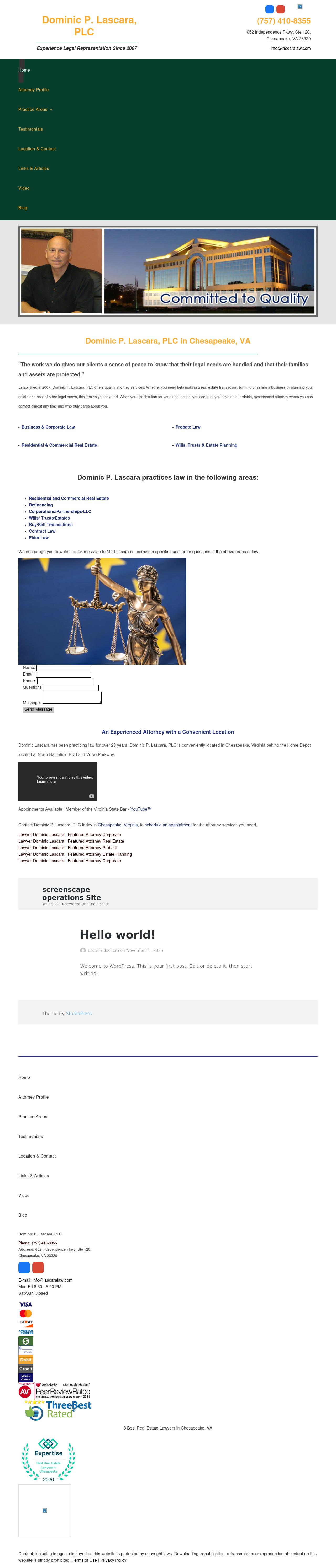 Dominic P. Lascara, PLC - Chesapeake VA Lawyers