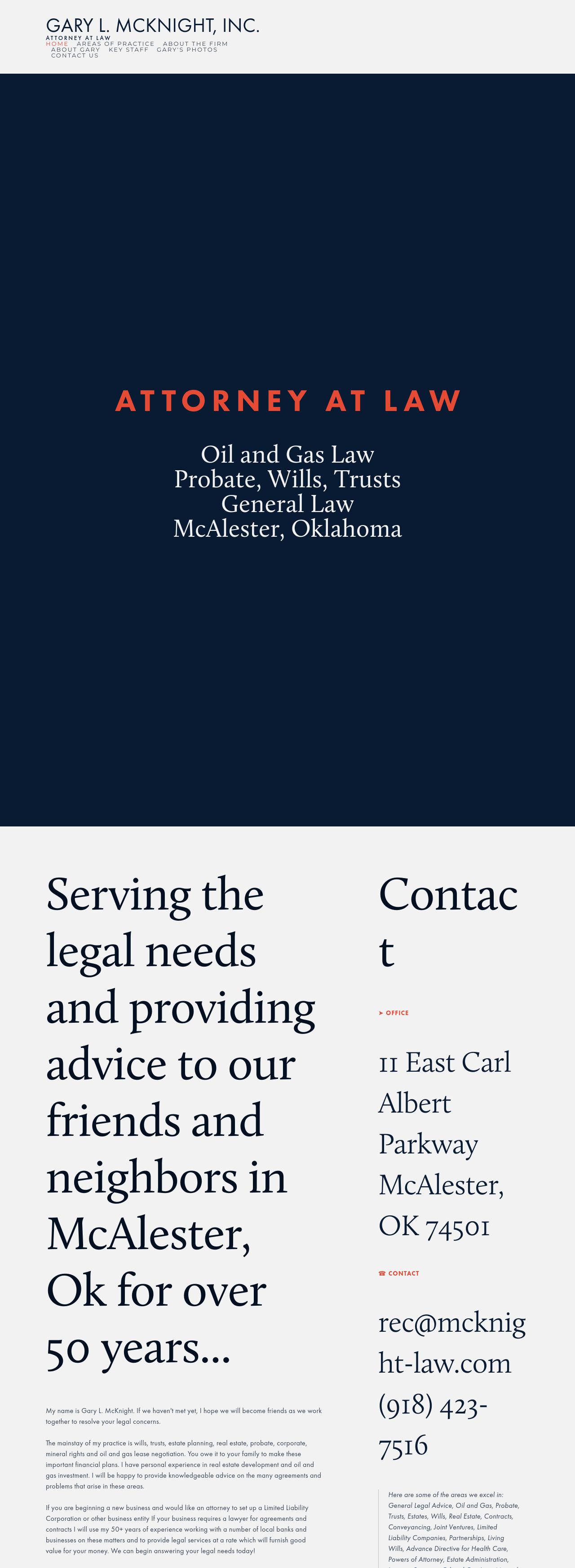 Gary L. McKnight, Inc. - McAlester OK Lawyers