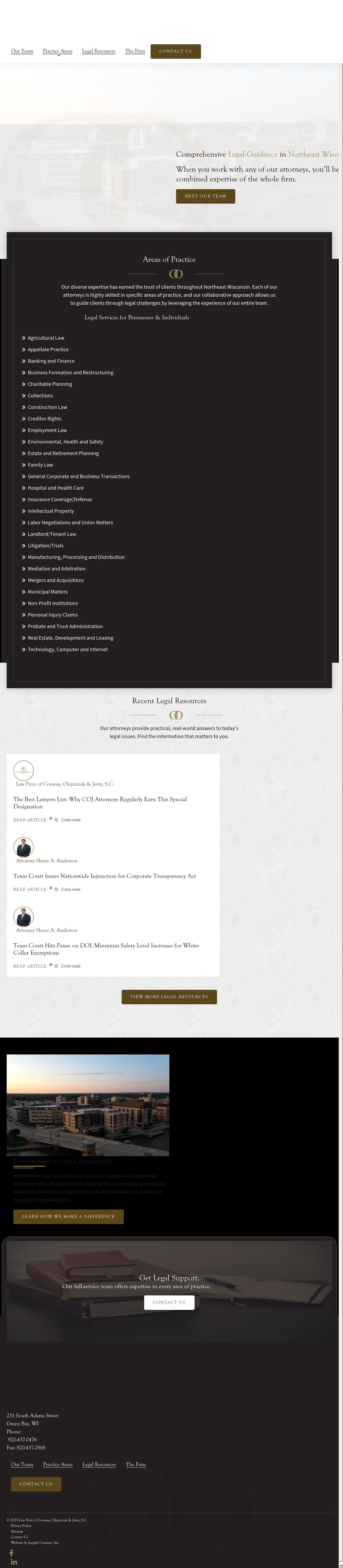 Law Firm of Conway Olejniczak & Jerry SC - Green Bay WI Lawyers