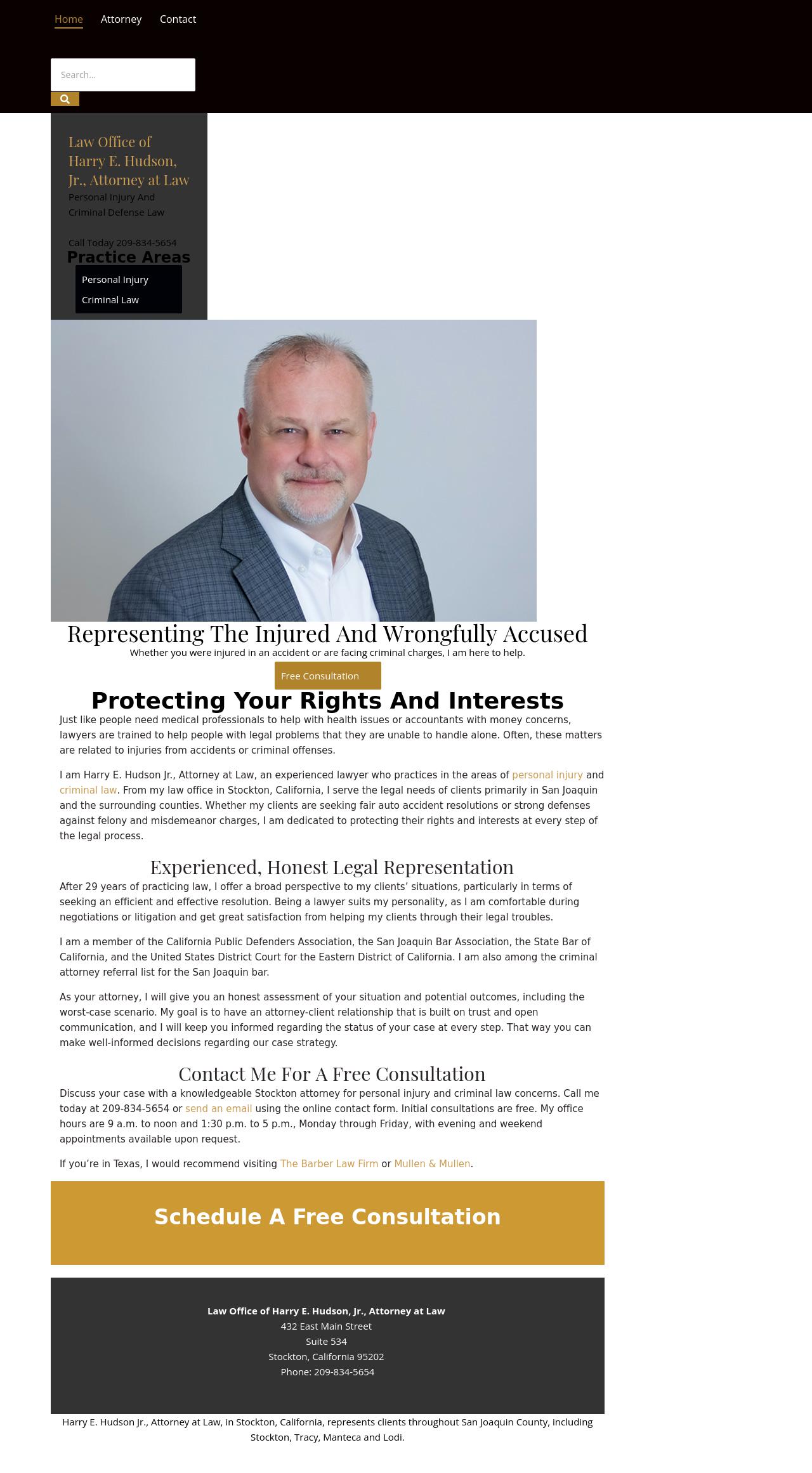 Law Office of Harry E. Hudson, Jr., Attorney at Law - Stockton CA Lawyers