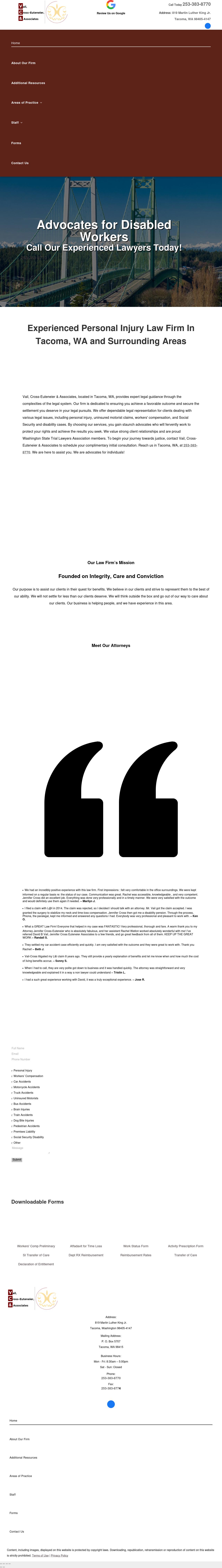 Law Offices Of David B. Vail, Jennifer M. Cross-Euteneier And Associates, P.L.L.C. - Tacoma WA Lawyers