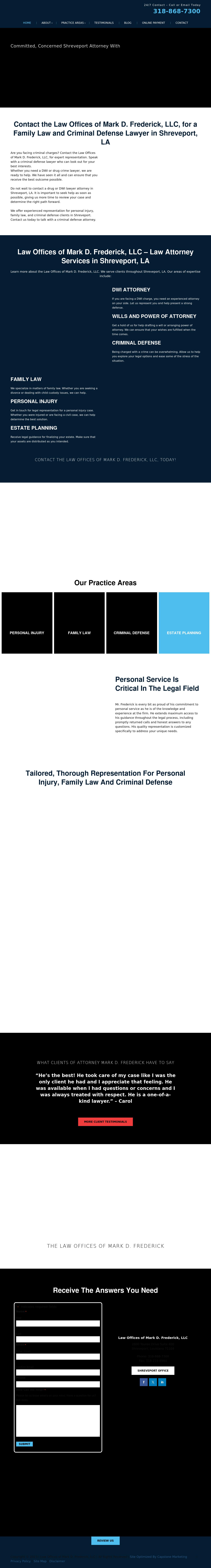 Law Offices of Mark D. Frederick, LLC - Shreveport LA Lawyers