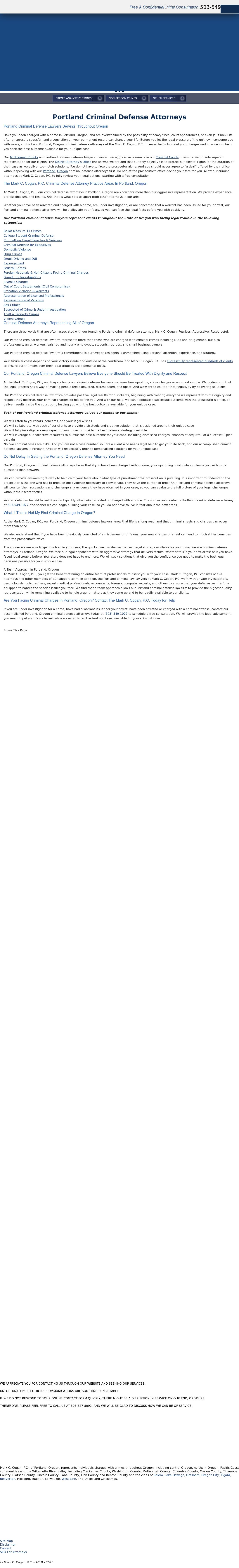 Mark C. Cogan, P.C. - Portland OR Lawyers