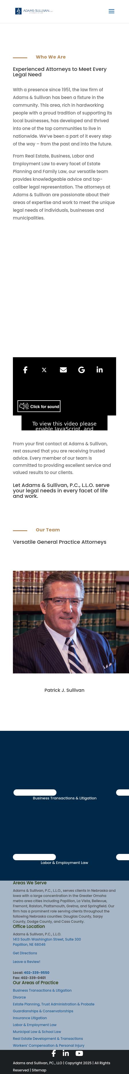 Adams & Sullivan, P.C., L.L.O. - Papillion NE Lawyers