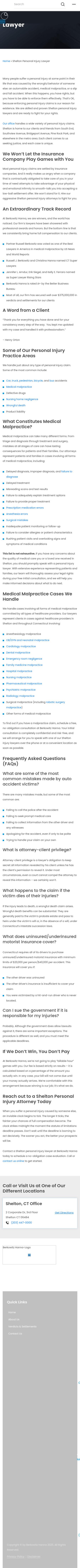 Berkowitz Hanna Malpractice & Injury Lawyers - Shelton CT Lawyers