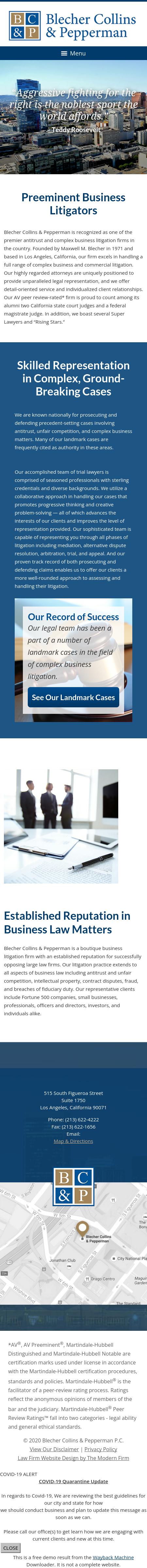 Blecher Collins Pepperman & Joye, P.C. - Los Angeles CA Lawyers