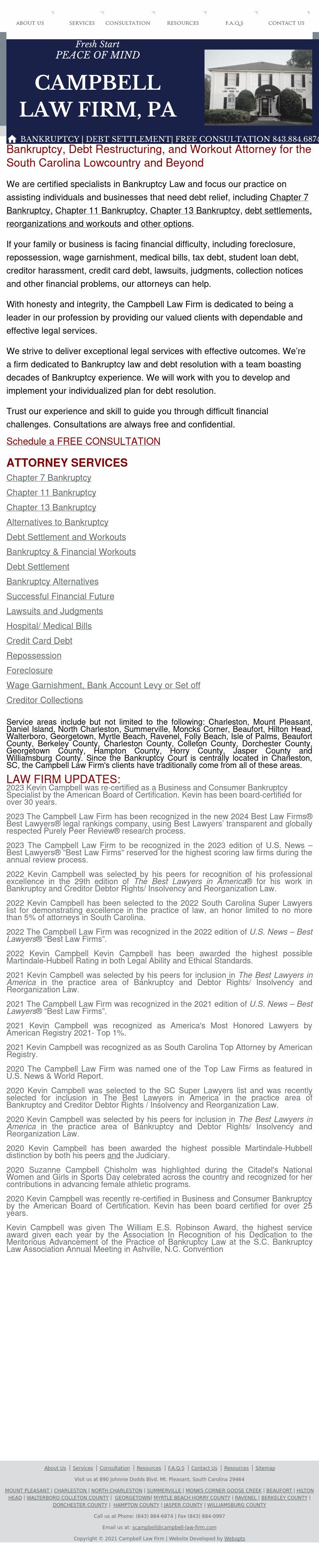 Campbell Law Firm, PA - Mt. Pleasant SC Lawyers