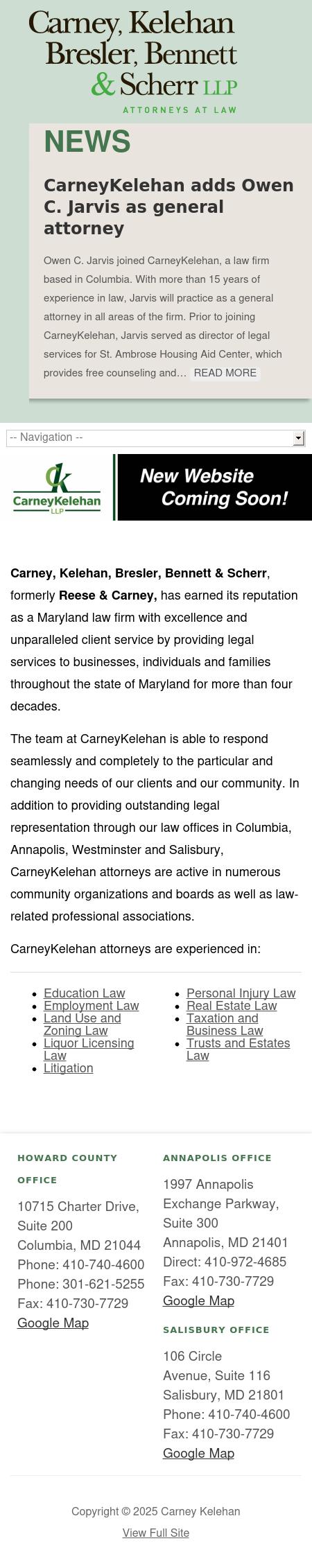 Carney, Kelehan, Bresler, Bennett and Scherr LLP - Annapolis MD Lawyers