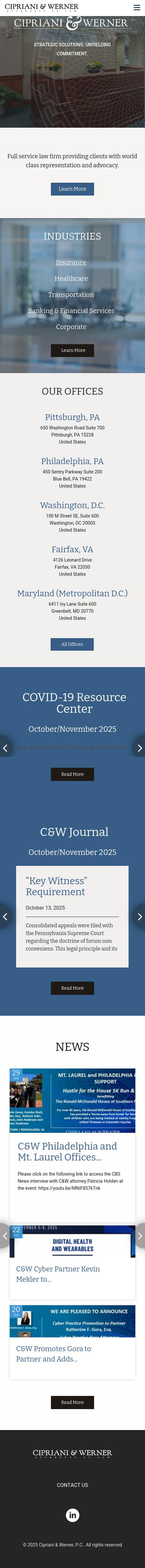 Cipriani & Werner, P.C. - Pittsburgh PA Lawyers