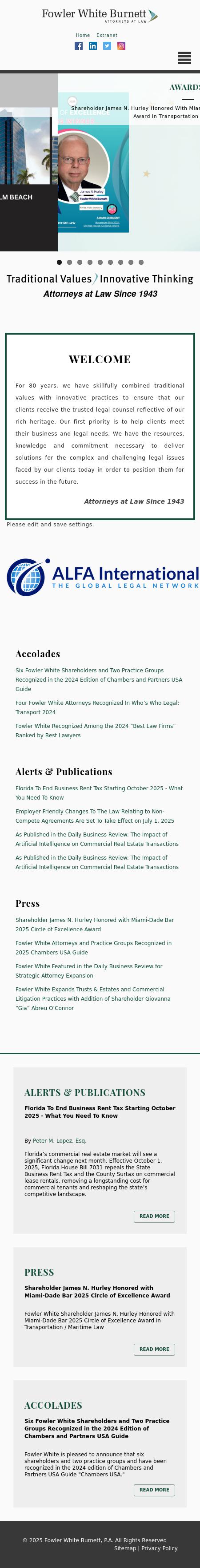 Fowler White Burnett P.A. - West Palm Beach FL Lawyers