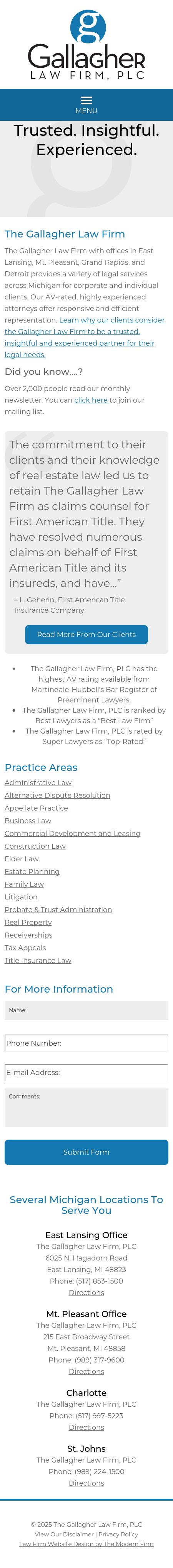 Gallagher Law Firm PLC - Lansing MI Lawyers