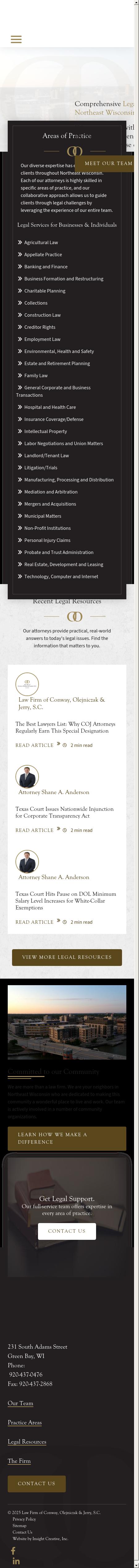 Law Firm of Conway Olejniczak & Jerry SC - Green Bay WI Lawyers