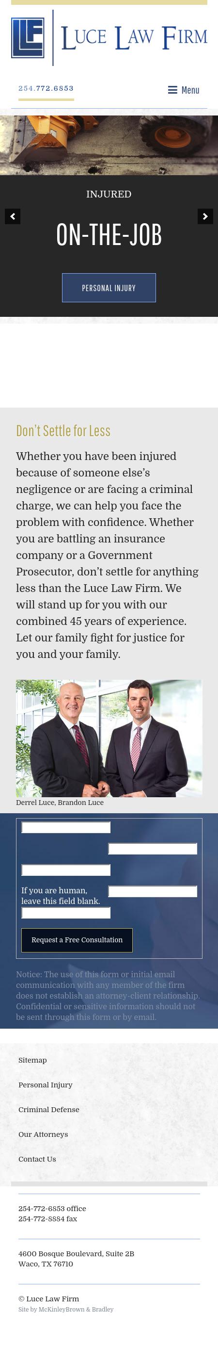 Law Office of Derrel Luce - Waco TX Lawyers