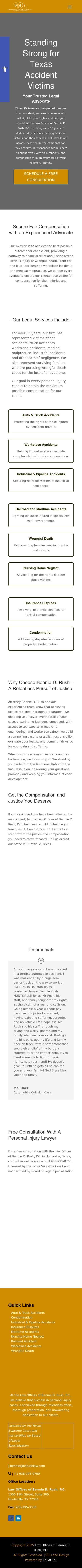 Law Offices of Bennie D. Rush, P.C. - Huntsville TX Lawyers