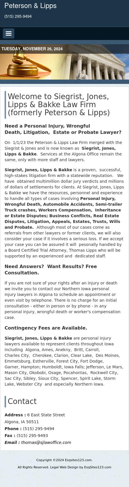 Peterson & Lipps - Algona IA Lawyers