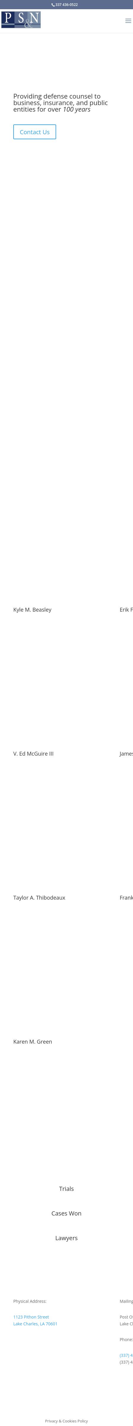 Plauche, Smith & Nieset, LLC - Lake Charles LA Lawyers