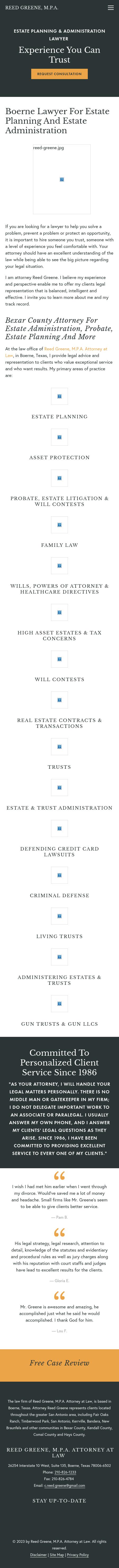 Reed Greene, M.P.A. Attorney at Law - Boerne TX Lawyers