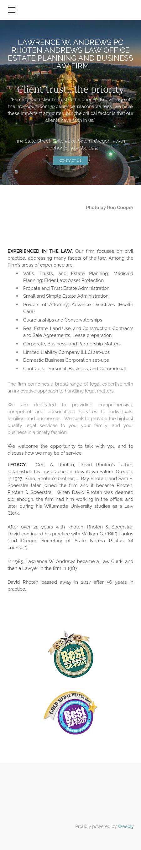 Rhoten, David A. - Salem OR Lawyers