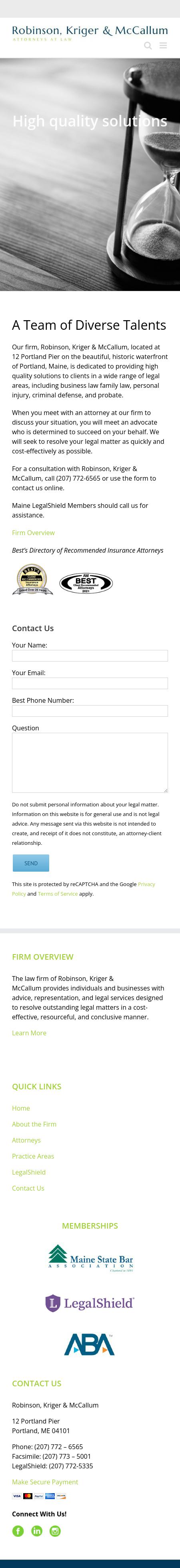 Robinson, Kriger & McCallum - Portland ME Lawyers