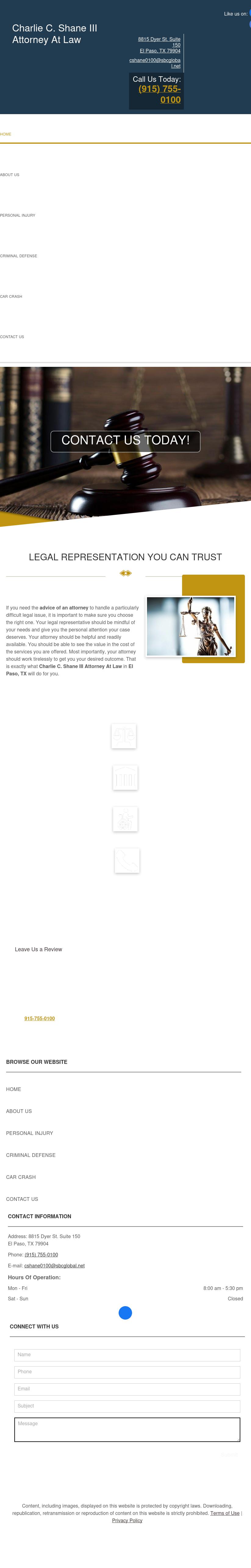 Shane Christopher Attorney At Law - El Paso TX Lawyers