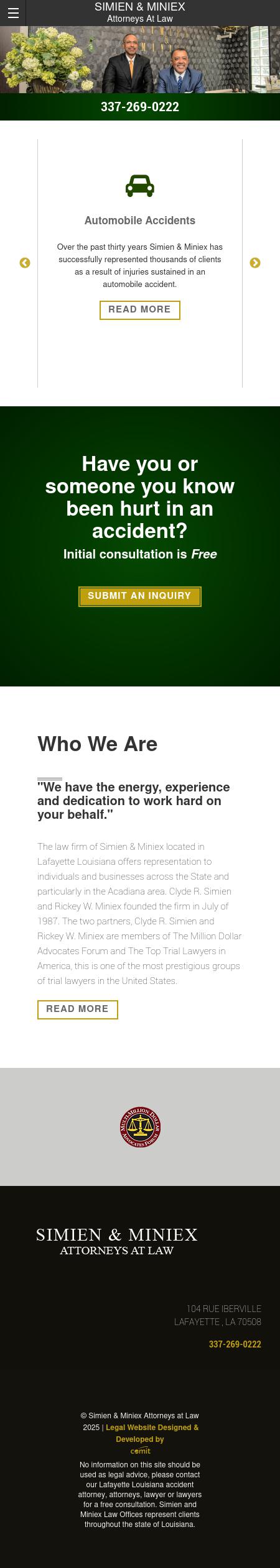 Simien And Miniex A Professional Law Corporation - Lafayette LA Lawyers