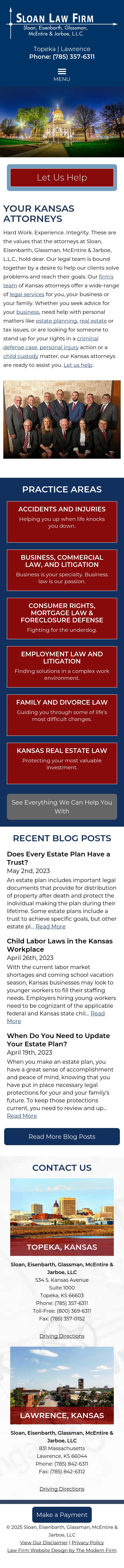 Sloan Eisenbarth Glassman McEntire & Jarboe LLC - Topeka KS Lawyers