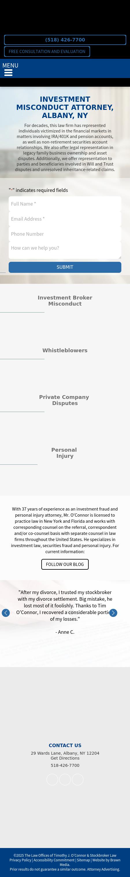 The Law Offices of Timothy J. O'Connor - Albany NY Lawyers