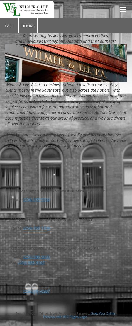 Wilmer & Lee PA - Huntsville AL Lawyers