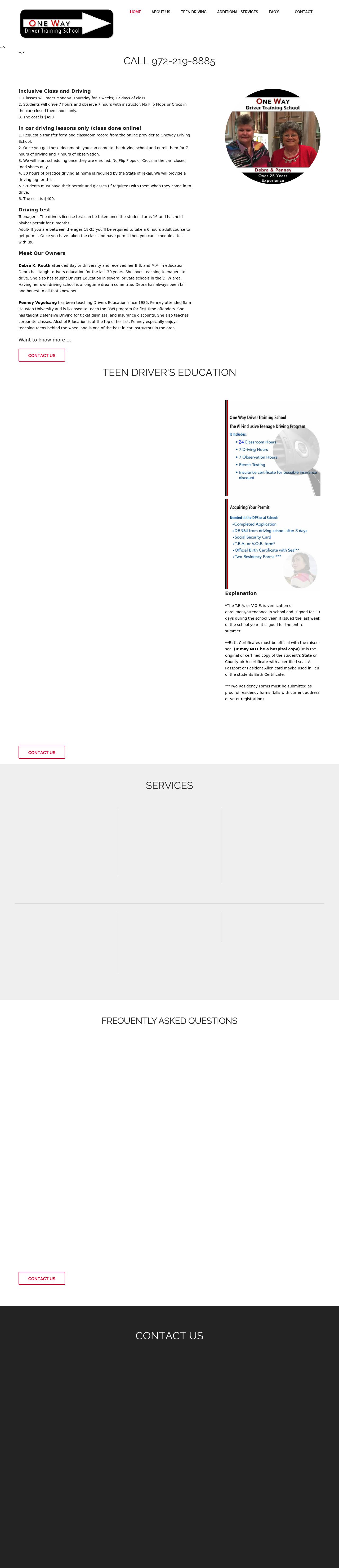 One Way Driver Training School - Lewisville TX Lawyers