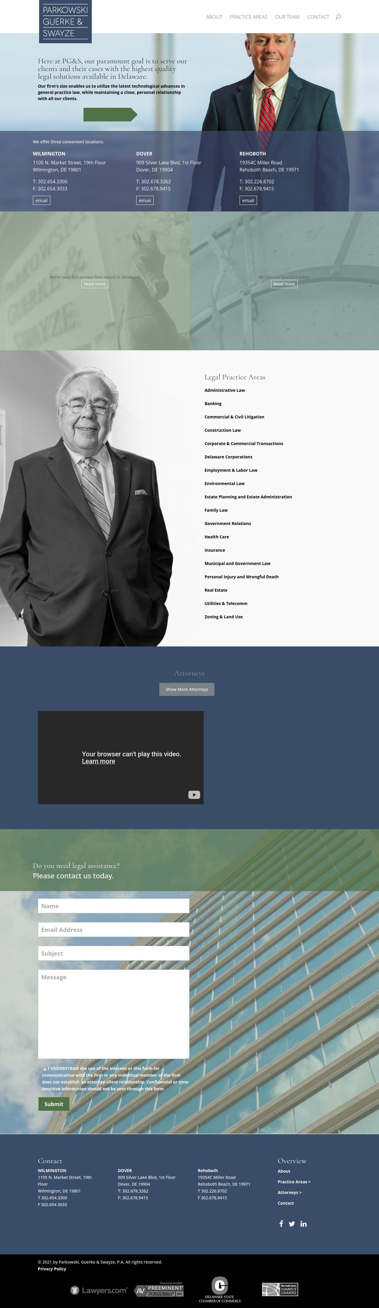 Parkowski, Guerke & Swayze, P.A. - Georgetown DE Lawyers