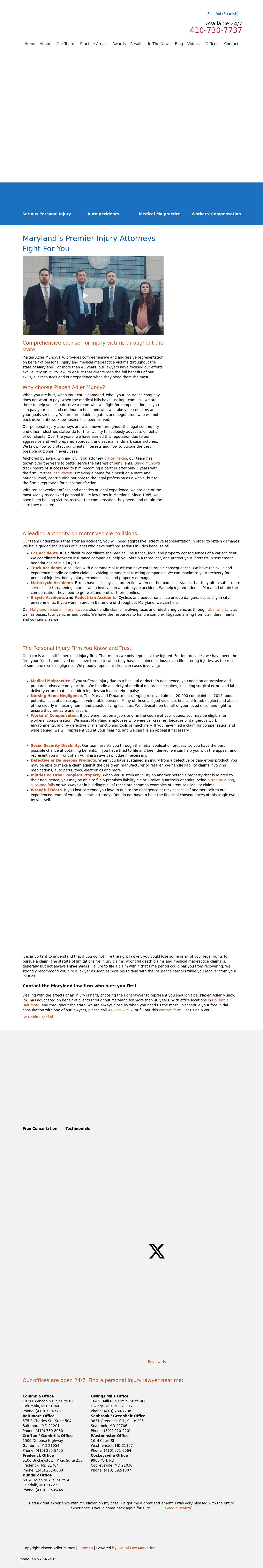 Plaxen & Adler PA - Baltimore  MD Lawyers