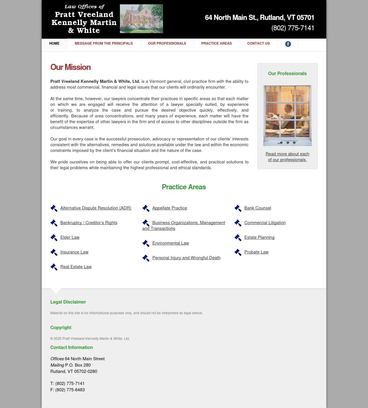 Pratt, Vreeland, Kennelly, Martin & White, LTD. - Rutland VT Lawyers