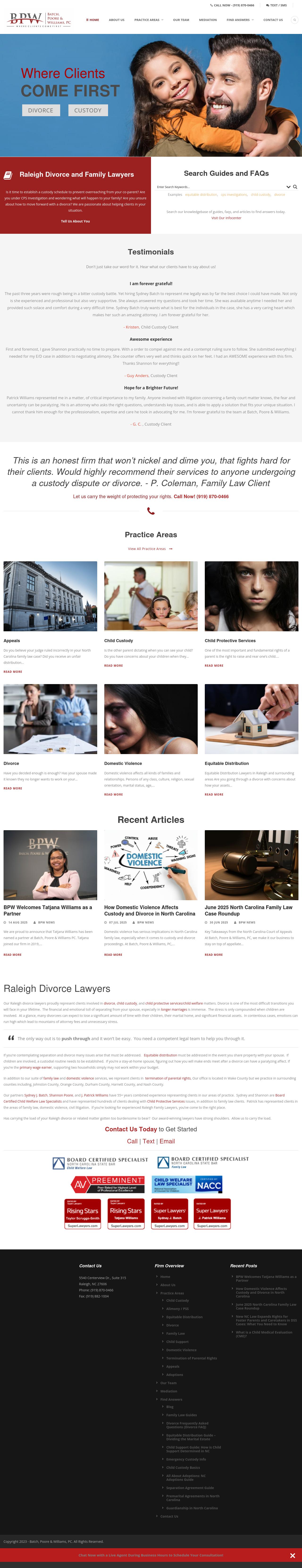 Batch, Poore & Williams, PC - Raleigh NC Lawyers