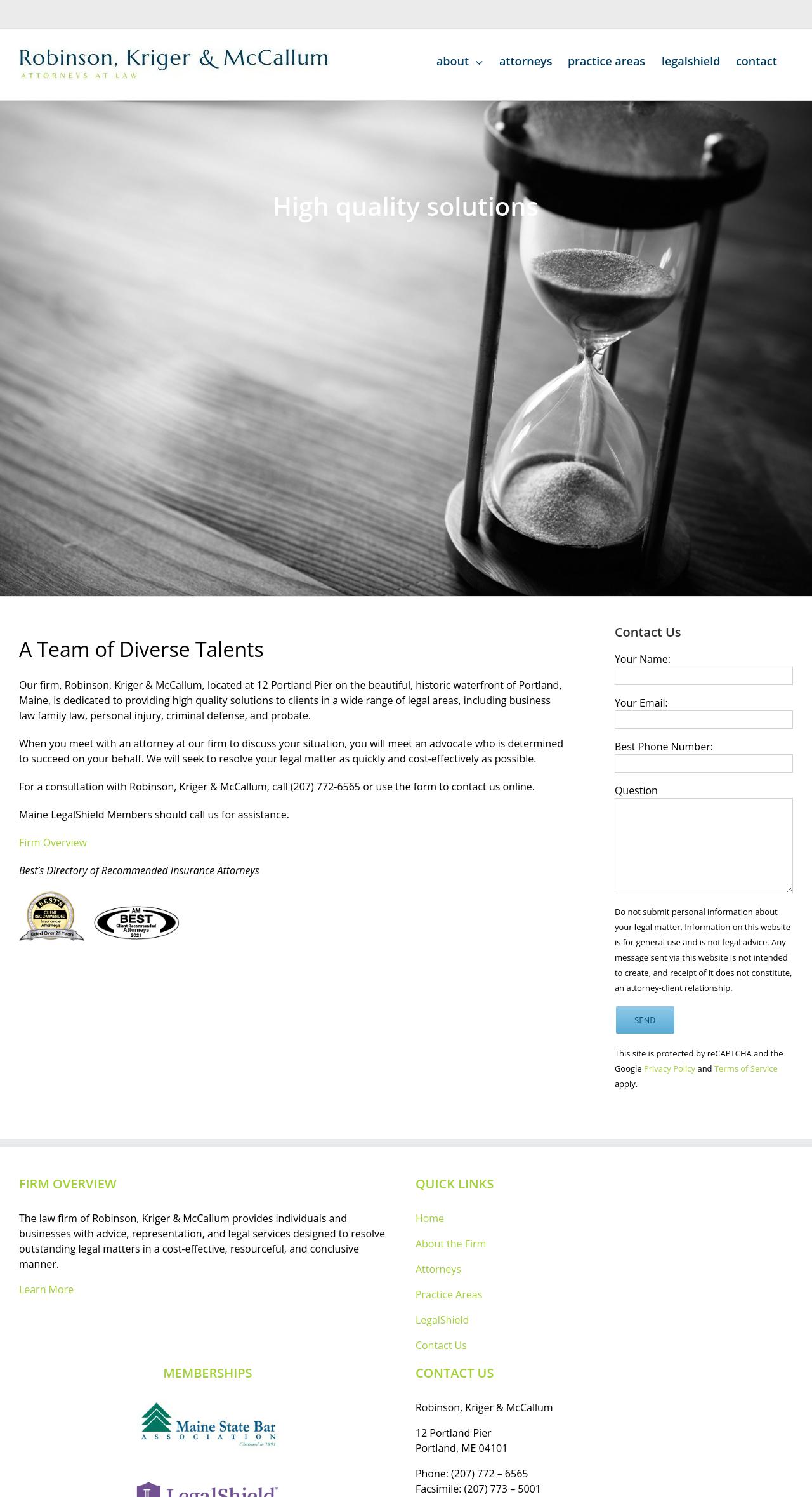 Robinson, Kriger & McCallum - Portland ME Lawyers