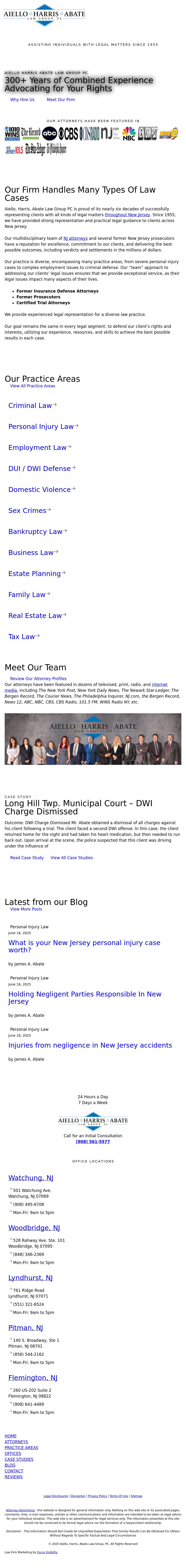 Aiello, Harris, Marth, Tunnero, Pastor & Schiffman, PC Attorneys At Law - Newark NJ Lawyers