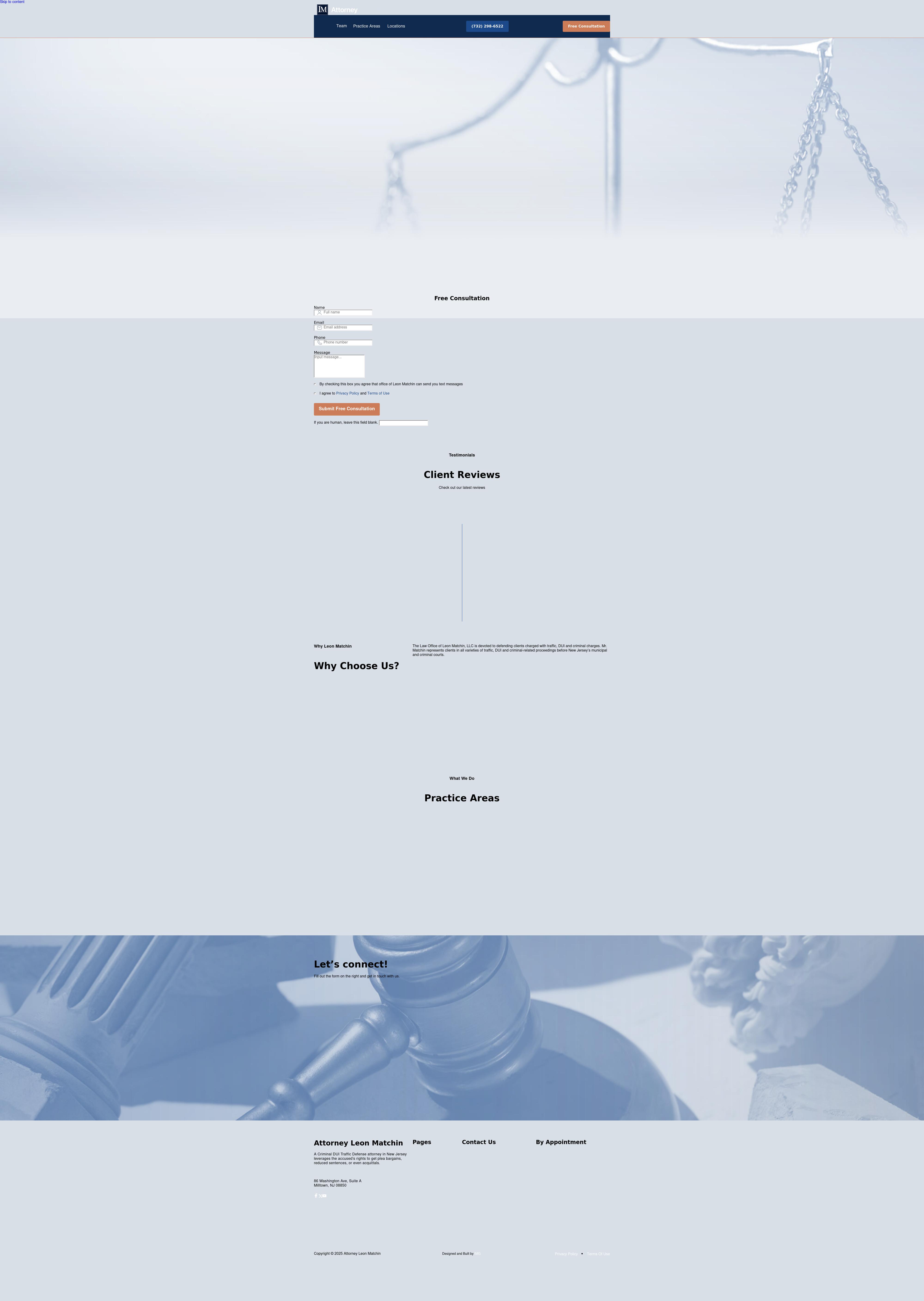 Attorney at Law Leon Matchin - Millstown NJ Lawyers