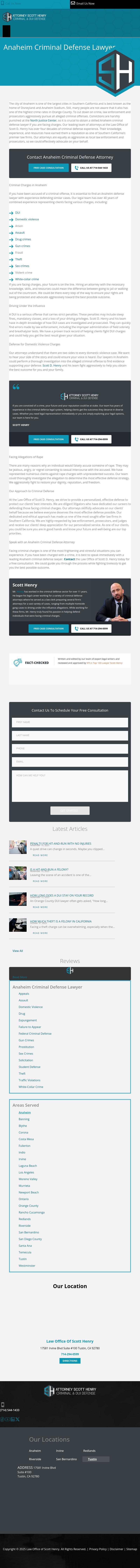 Attorney Scott Henry: Criminal and DUI Defense - Anaheim CA Lawyers