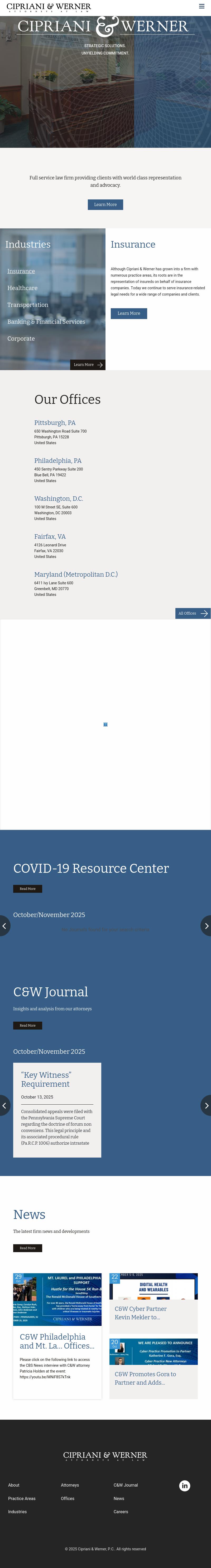 Cipriani & Werner, P.C. - Pittsburgh PA Lawyers