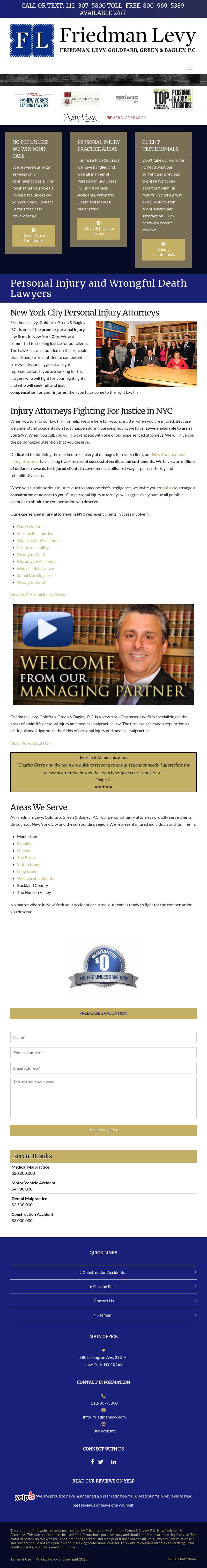 Friedman, Levy, Goldfarb & Green, P.C. - New York NY Lawyers