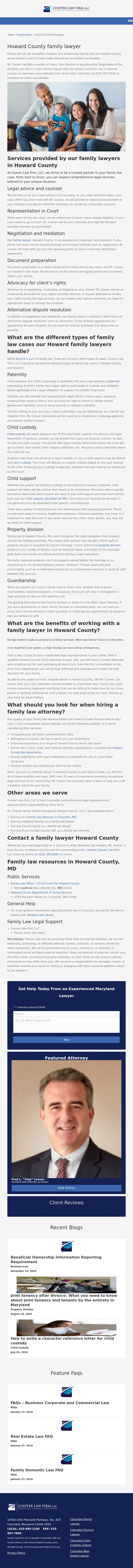 Howard County Family Lawyer - Columbia MD Lawyers