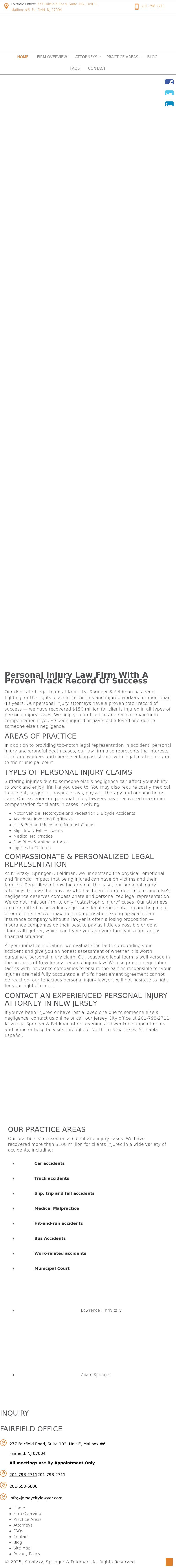 Krivitzky, Springer & Feldman - Jersey City NJ Lawyers