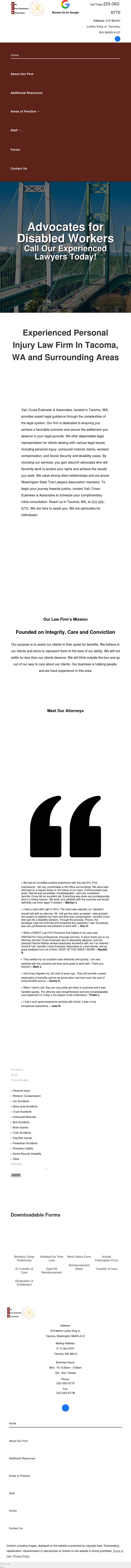 Law Offices Of David B. Vail, Jennifer M. Cross-Euteneier And Associates, P.L.L.C. - Tacoma WA Lawyers