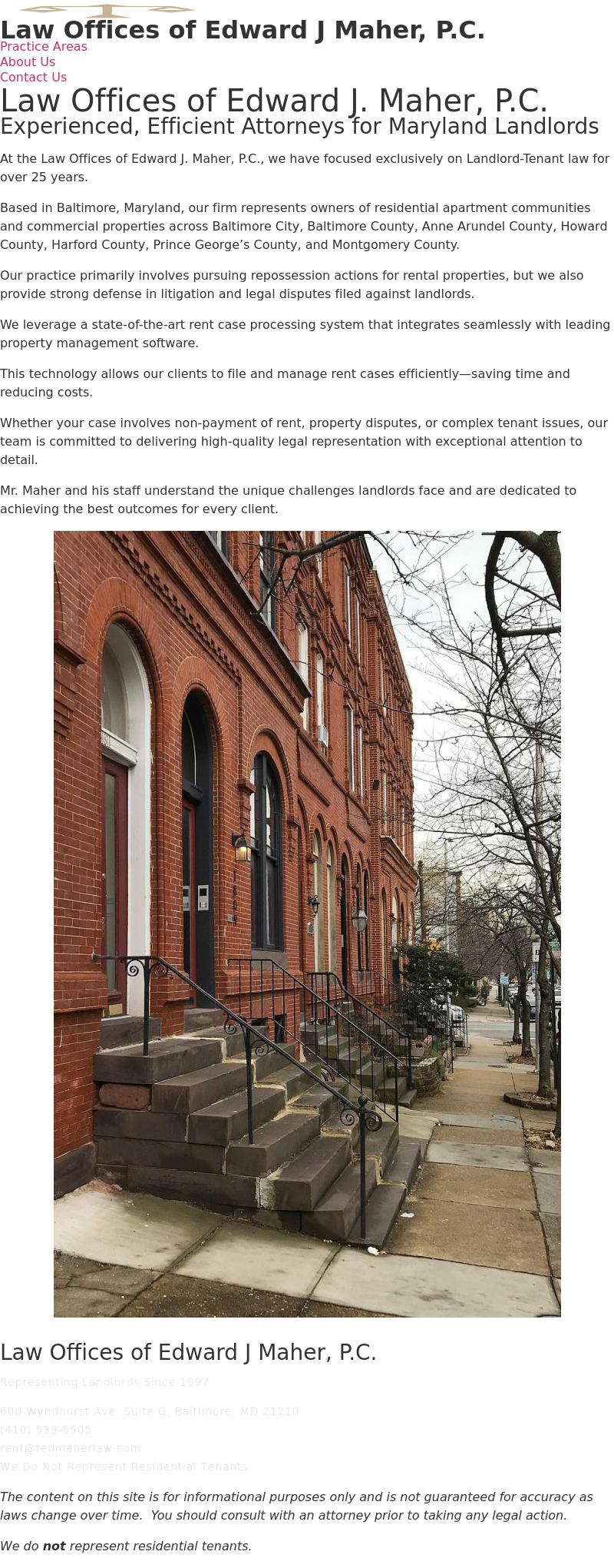 Law Offices of Edward J. Maher, P.C. - Baltimore MD Lawyers