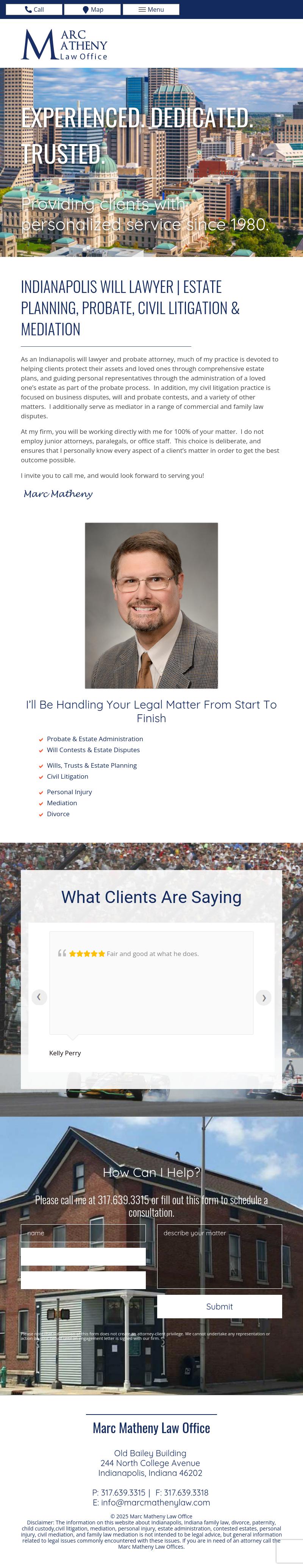Marc Matheny Law Offices - Indianapolis IN Lawyers