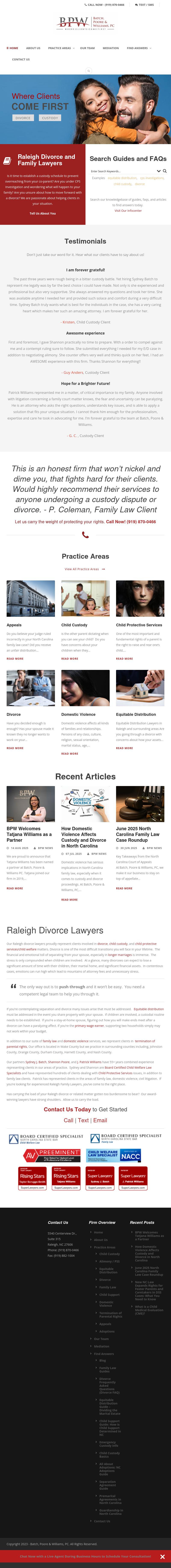 Batch, Poore & Williams, PC - Raleigh NC Lawyers